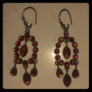 Brown stone earrings perhaps smoky quartz